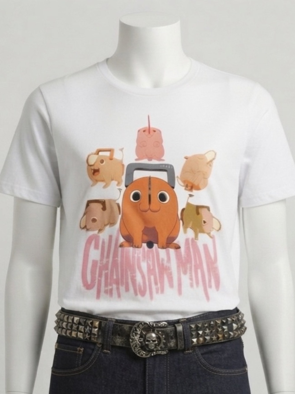 Chainsaw Man Unisex White Graphic Tee - Pochita Print